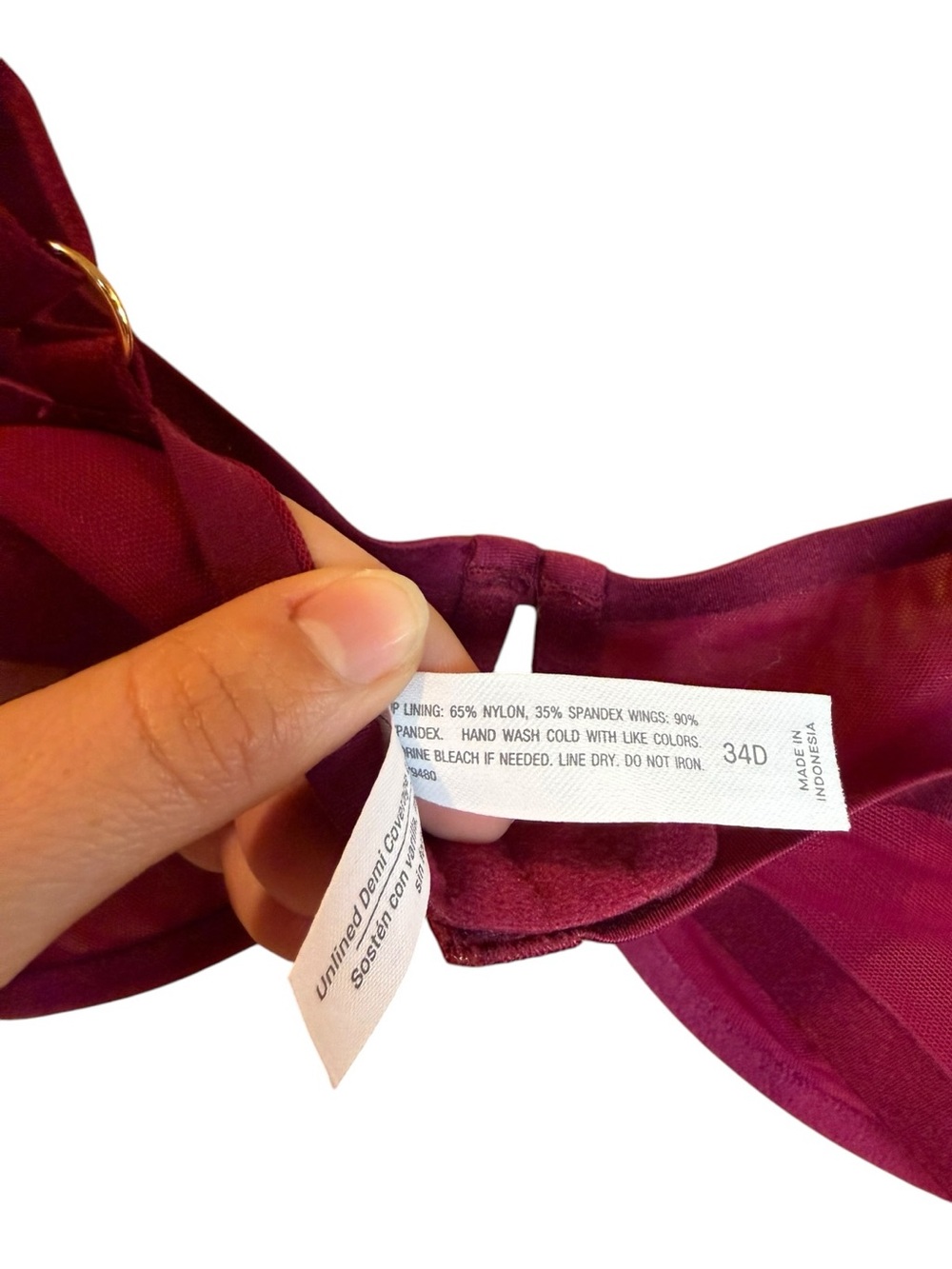 Sexy Auden Wine Mesh Underwire Bra - Picture 5 of 8